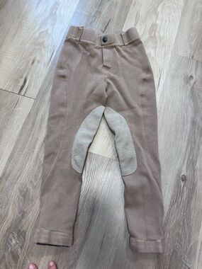 Kids Tan Riding Leggings with Knee Patches